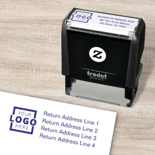 Custom Company Business Logo Address Self-inking Stamp