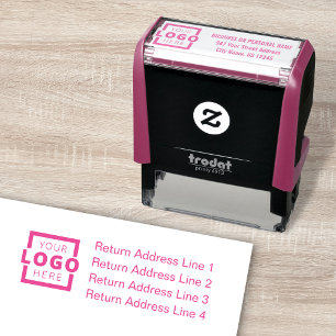 Custom Company Business Logo Address Self-inking Stamp