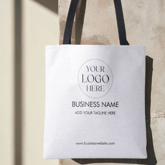 Custom Company Business Logo and Texts Promotional Tote Bag