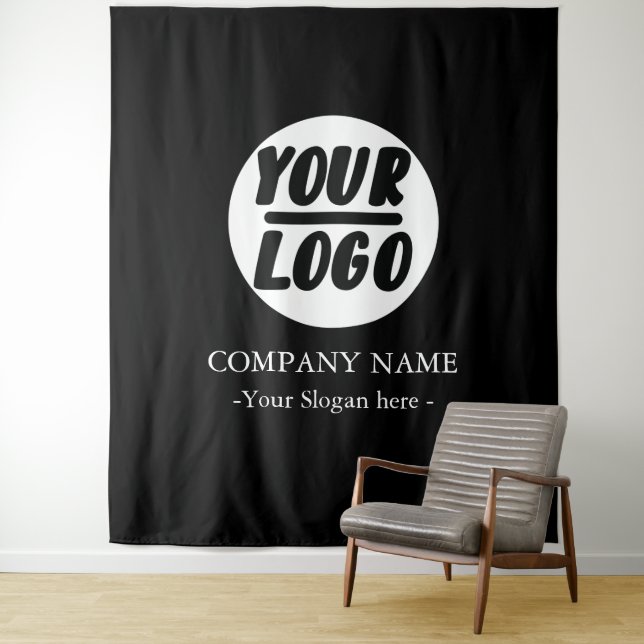 Custom Company business Logo Backdrop For Events Tapestry (In Situ)