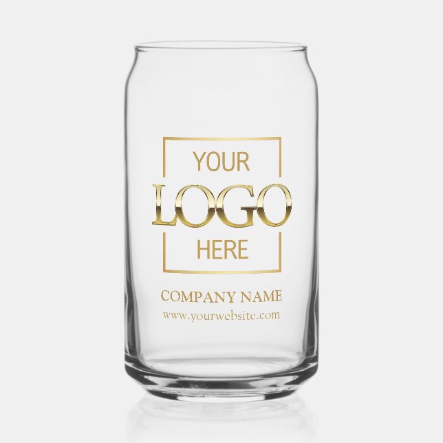 Custom Company Business Logo Corporate Branding Can Glass (Front)