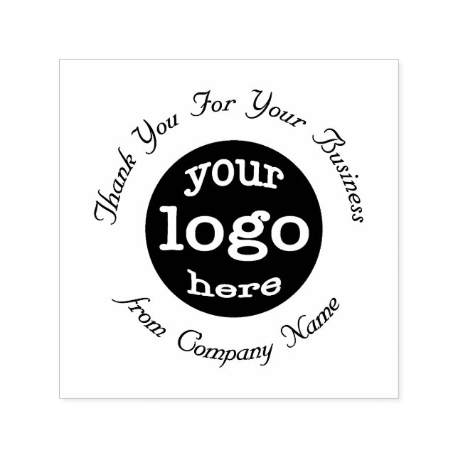 Custom Company Business Logo Elegant Thank You Self-inking Stamp (Design)