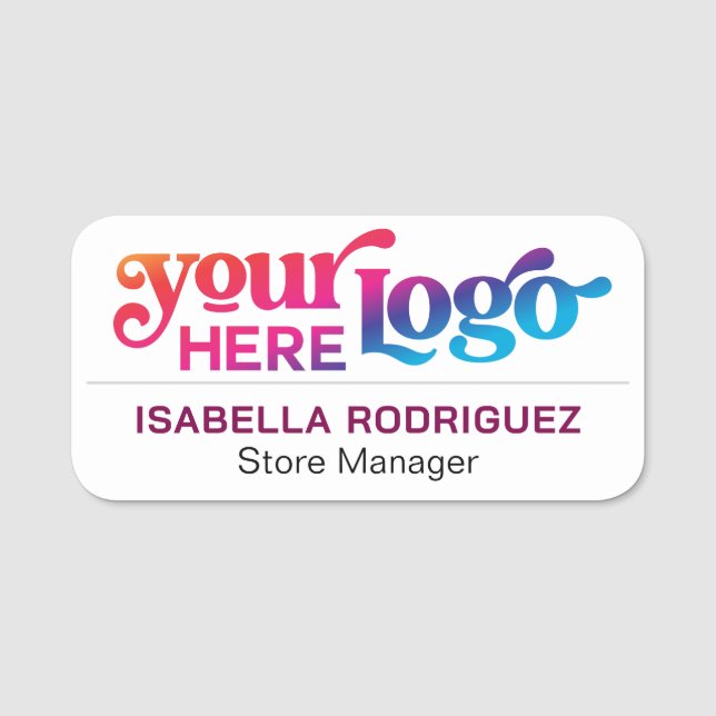 Custom Company Business Logo Employee Staff Name Tag (Front)