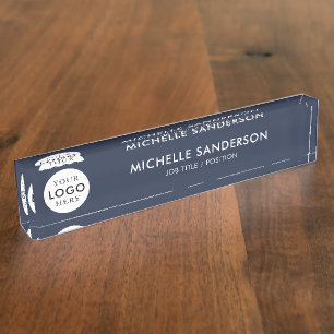 Custom Company Business Logo Employee Staff Nameplate