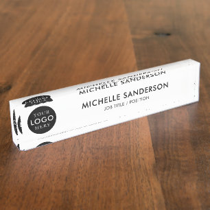 Custom Company Business Logo Employee Staff Nameplate