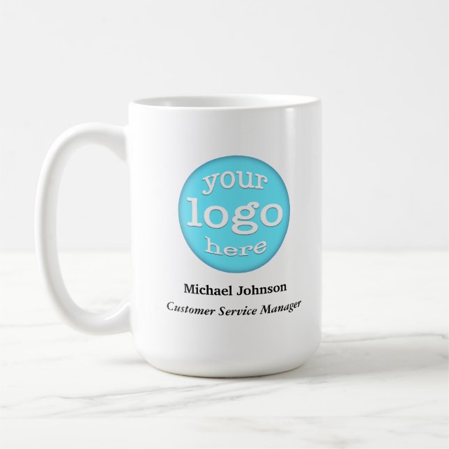 Custom Company Business Logo Employee Staff Office Coffee Mug (Left)