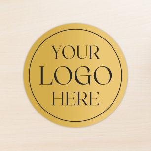 Custom Company Business Logo Faux Gold Classic Round Sticker