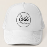 Custom Company Business Logo Minimalist  Trucker H Trucker Hat<br><div class="desc">Are you looking for branded trucker hats for your business event? Or for your employees? Check out this Custom Company Business Logo Minimalist Trucker Hat. You can easy customize it with your logo and your done. No minimum orders! Happy branding!</div>