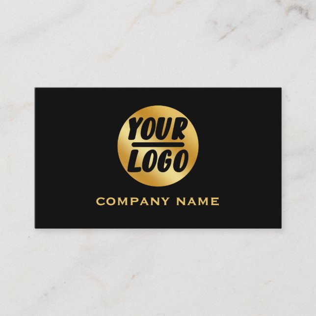 Custom company Business Logo Professional black  Business Card (Front)