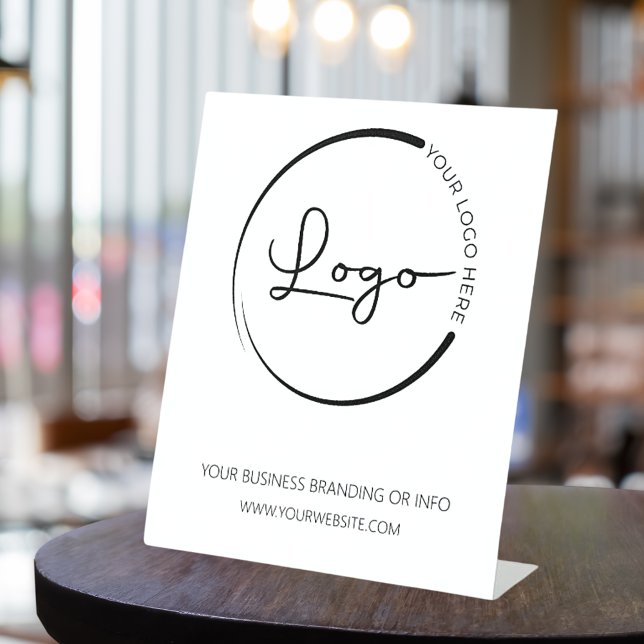 Custom Company Business Logo Promotional Pedestal Sign (Creator Uploaded)