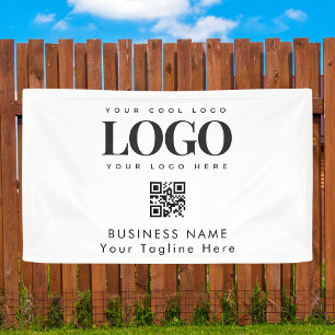 Custom Company Business Logo & Qr Code Corporate Banner