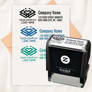 Custom Company Business Logo Return Address Self-inking Stamp