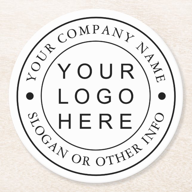 Custom Company Business Logo Round Paper Coaster (Front)