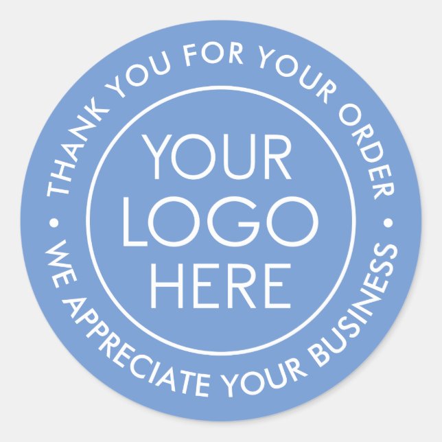 Custom Company Business Logo Thank You Classic Round Sticker (Front)
