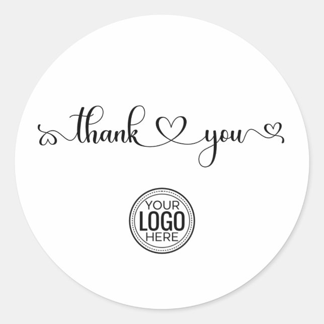 Custom Company Business Logo Thank You Sticker (Front)