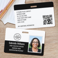 Custom Company Employee ID Photo Security Black