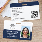 Custom Company Employee ID Photo Security Navy