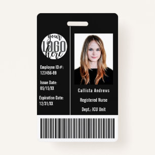 Custom Company Employee Photo Name Barcode Logo ID ID Badge