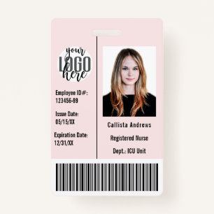 Custom Company Employee Photo Name Barcode Logo ID ID Badge