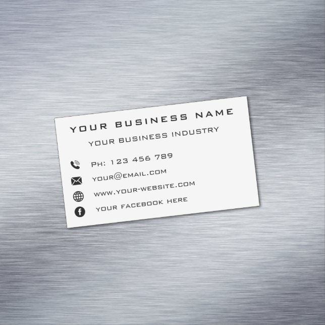 Custom Company Info Business Card Magnet Template (In Situ)