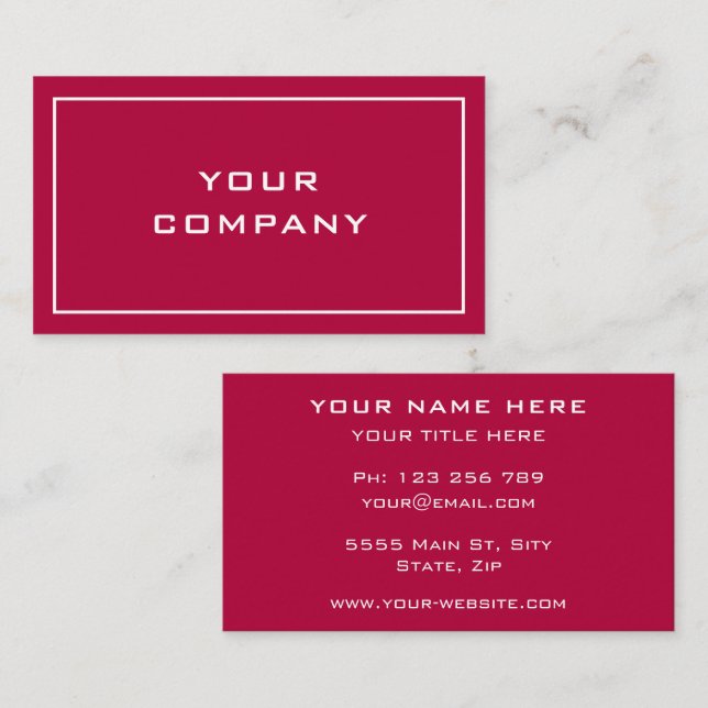 Custom Company Info Your Business Card Template (Front/Back)