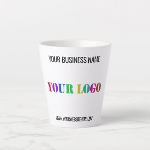 Custom Company Logo an Text Latte Mug Template