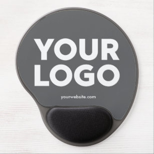 Custom Company Logo and Business Website on Grey Gel Mouse Mat