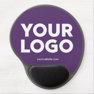 Custom Company Logo and Business Website on Purple Gel Mouse Mat