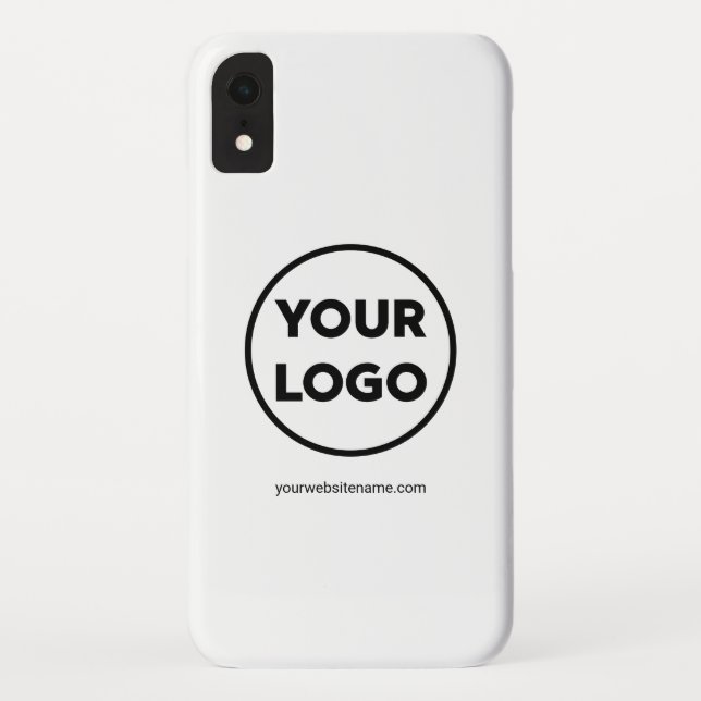 Custom Company Logo and Business Website or Text Case-Mate iPhone Case (Back)