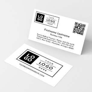 Custom Company Logo and QR Code Business Card
