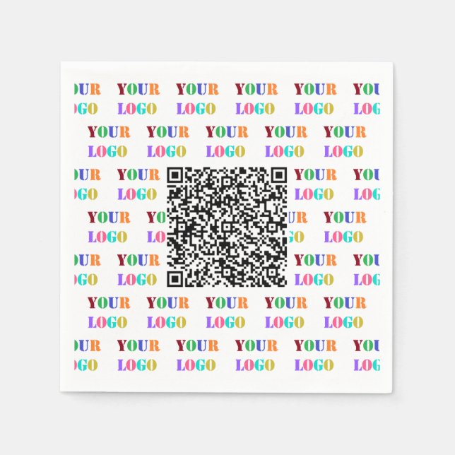 Custom Company Logo and QR Code Business Napkins (Front)