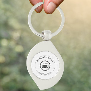 Custom Company Logo And Slogan With Promotional Key Ring