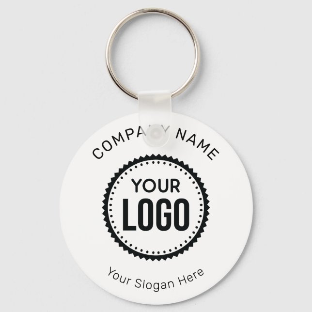 Custom Company Logo And Slogan With Promotional Key Ring (Front)