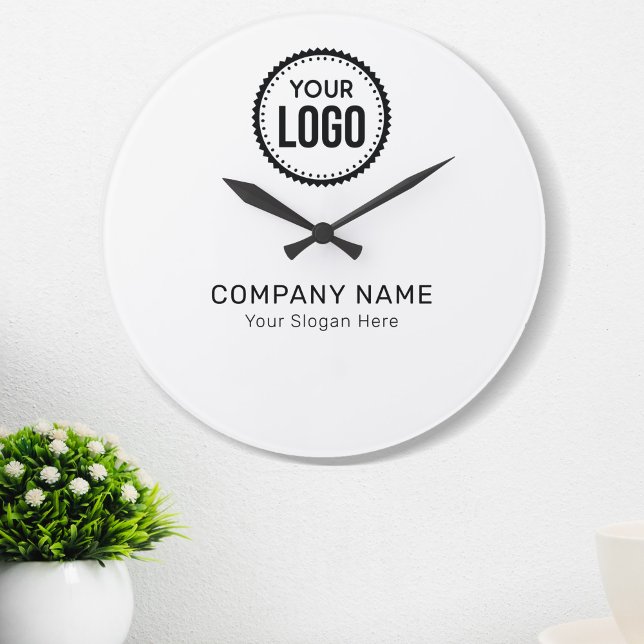 Custom Company Logo And Slogan With Promotional Large Clock (Creator Uploaded)