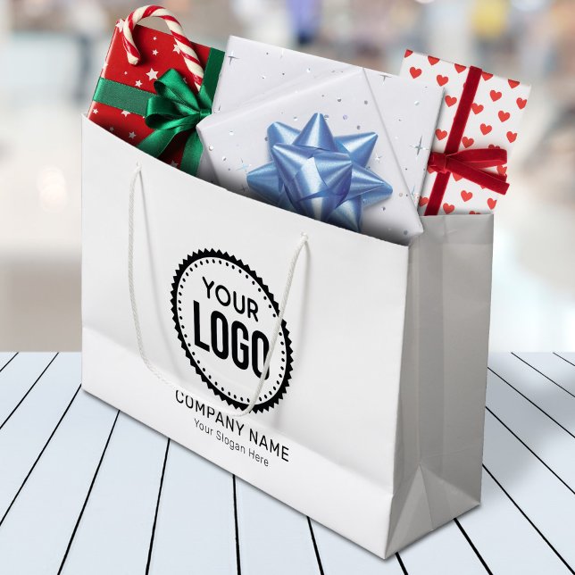 Custom Company Logo And Slogan With Promotional Large Gift Bag (Creator Uploaded)