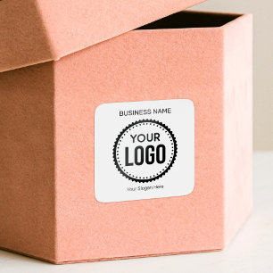 Custom Company Logo And Slogan With Promotional Square Sticker