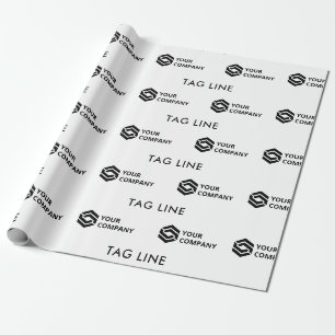 Custom Company Logo and Tag Line Business Wrapping Paper