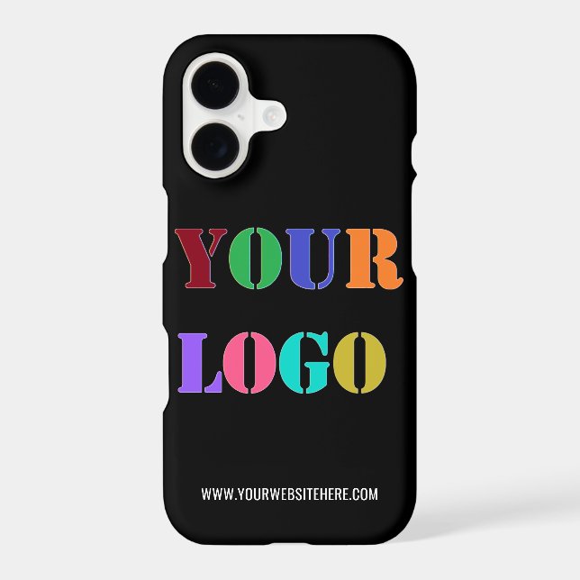 Custom Company Logo and Text Branded iPhone Case (Back)