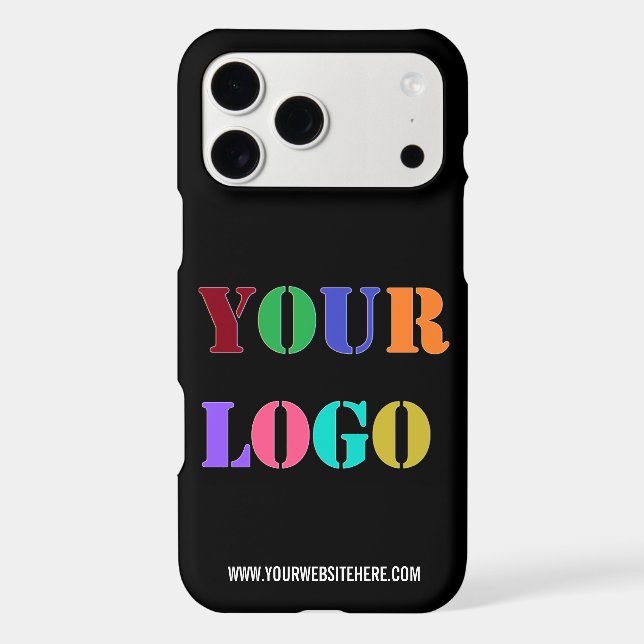 Custom Company Logo and Text Branded iPhone Case (Back)