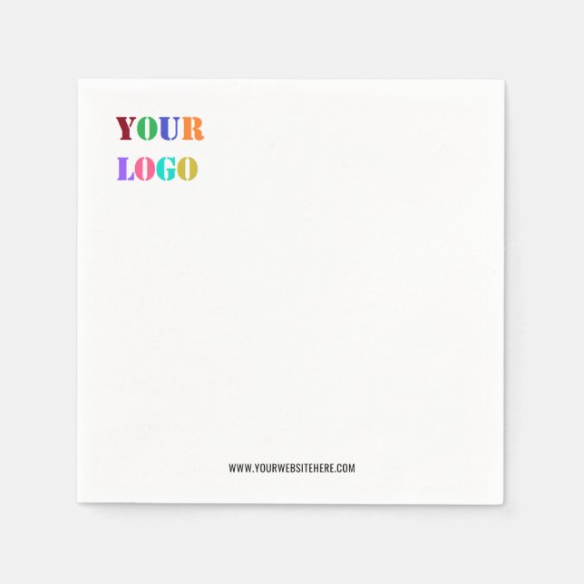 Custom Company Logo and Text Branded Napkins (Front)