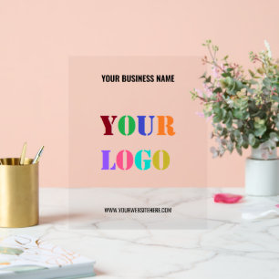 Custom Company Logo and Text Business Acrylic Sign