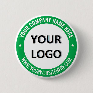 Custom Company Logo and Text Business Button