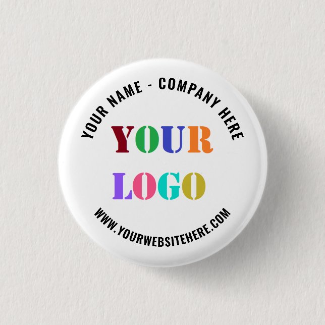 Custom Company Logo and Text Business Button Gift (Front)