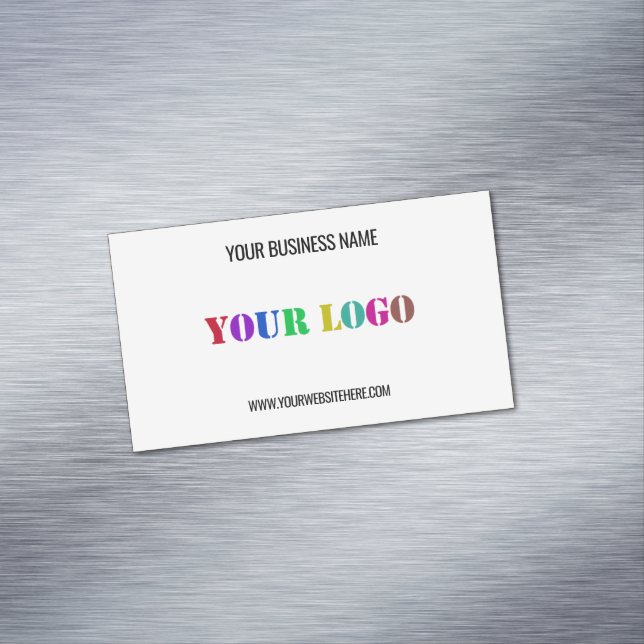 Custom Company Logo and Text Business Card Magnet (In Situ)