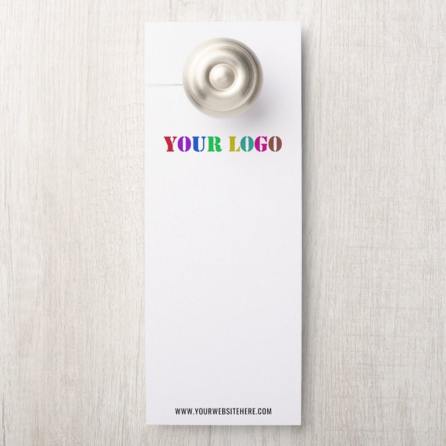 Custom Company Logo and Text Business Door Hanger (On Knob)