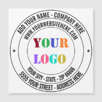 Custom Company Logo and Text Business Gift Magnet