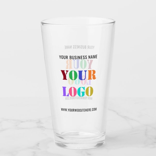 Custom Company Logo and Text Business Glass (Front)
