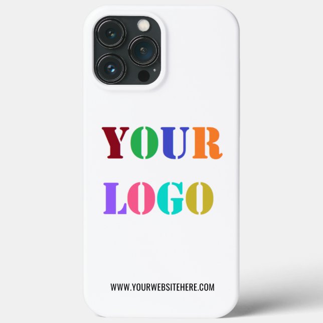Custom Company Logo and Text Business iPhone Case (Back)