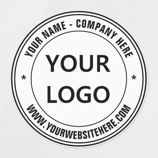Custom Company Logo and Text Business Labels (Design 1)