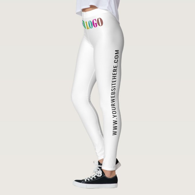Custom Company Logo and Text Business Leggings (Left)
